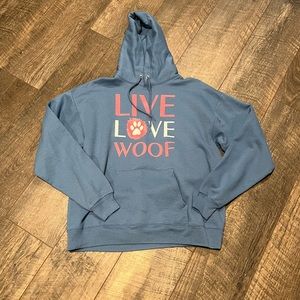 Live Love Woof unisex hoodie size large